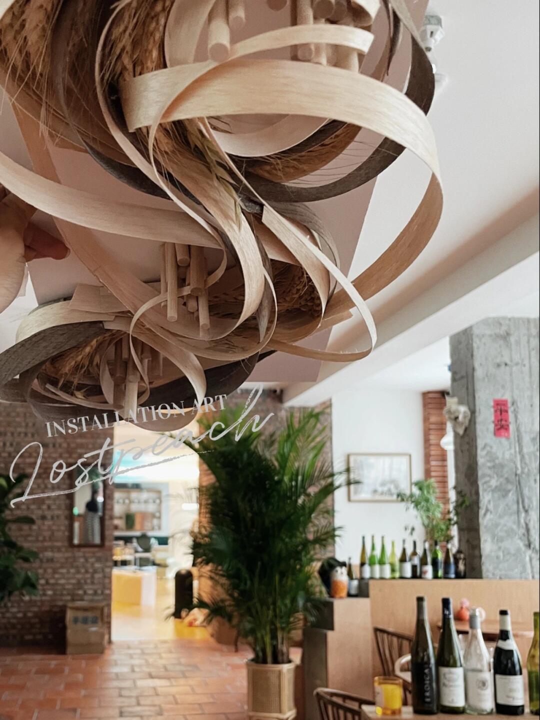 Interior Design | Ceiling Art Installation | Restaurant Ceiling 3D Structure image 2