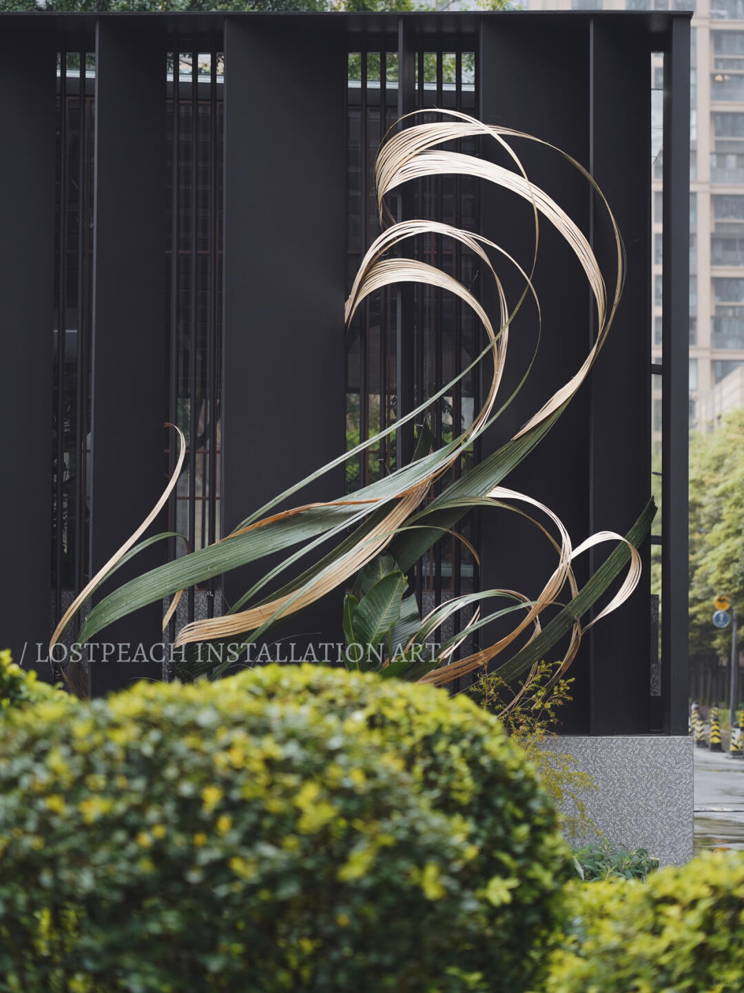Restaurant Facade Bamboo Installation Art - Water Wood. Life image 4