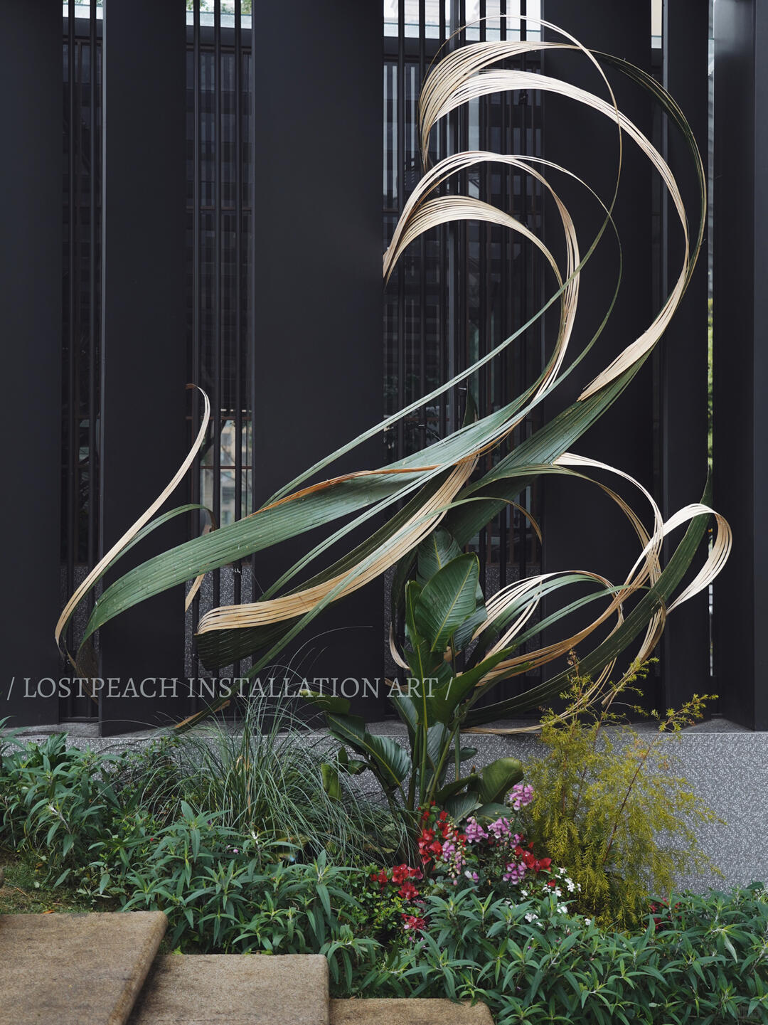 Restaurant Facade Bamboo Installation Art - Water Wood. Life image 6