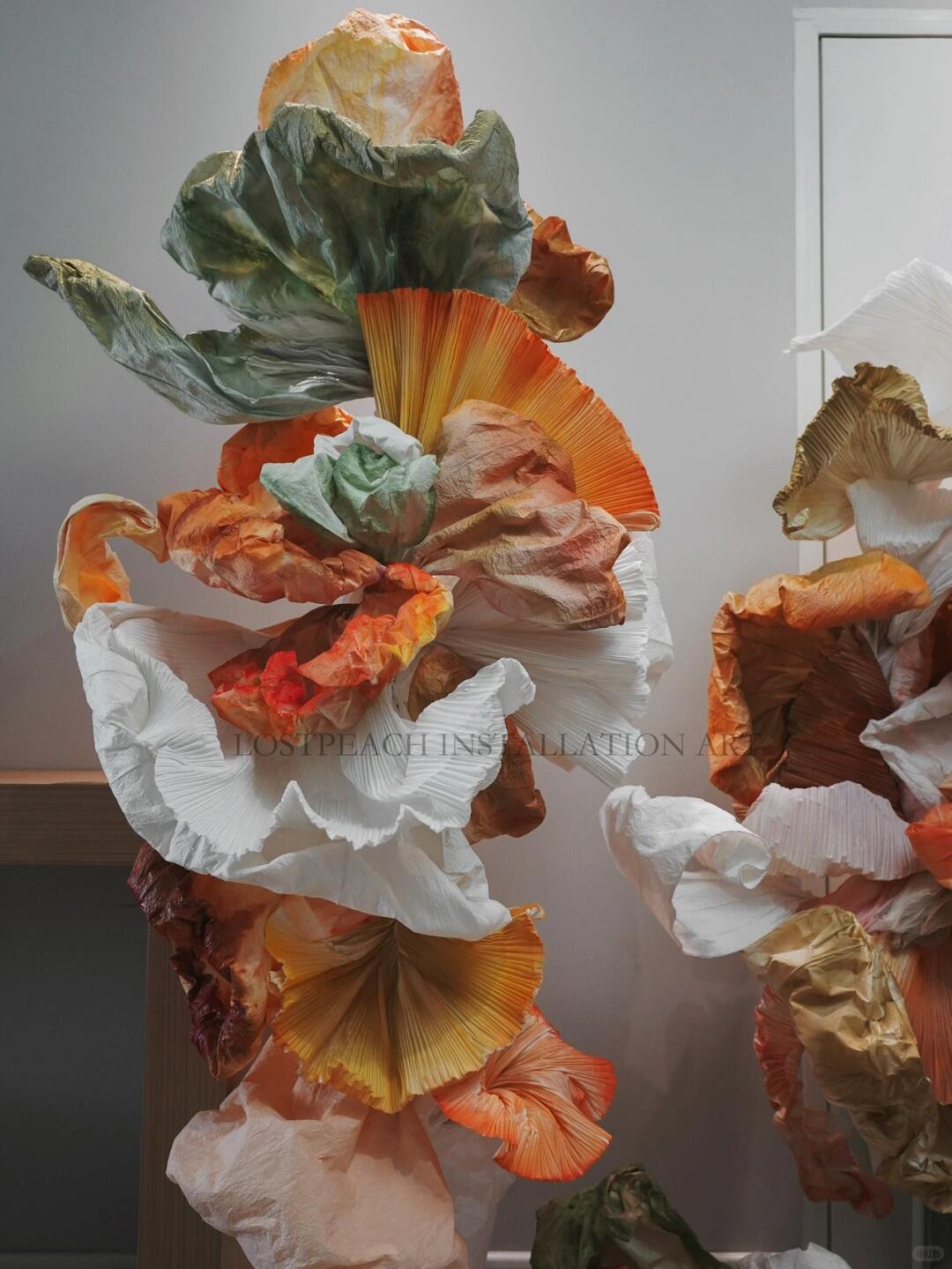 Fabric & Paper Art Installation | Deep Autumn Hues Window Display image 4