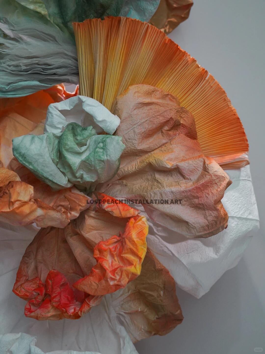 Fabric & Paper Art Installation | Deep Autumn Hues Window Display image 2