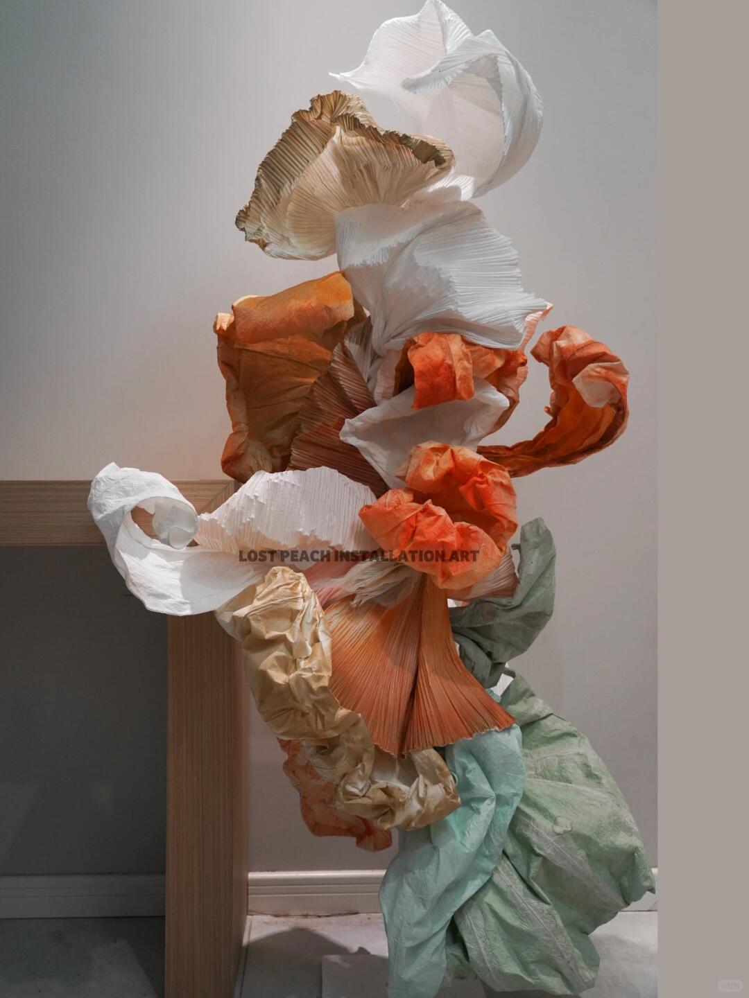 Fabric & Paper Art Installation | Deep Autumn Hues Window Display image 3