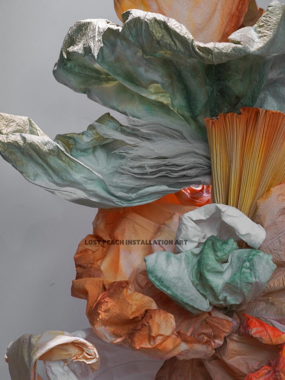 Fabric & Paper Art Installation | Deep Autumn Hues Window Display image 1