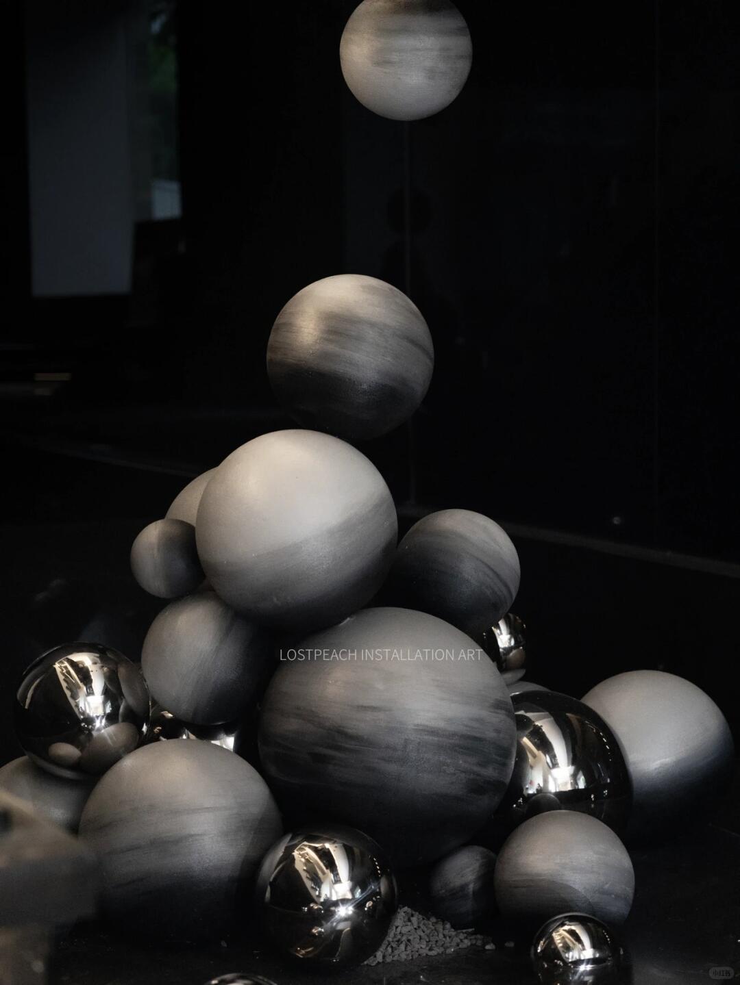 Futuristic Installation || Metallic Planet Art Installation - Bar