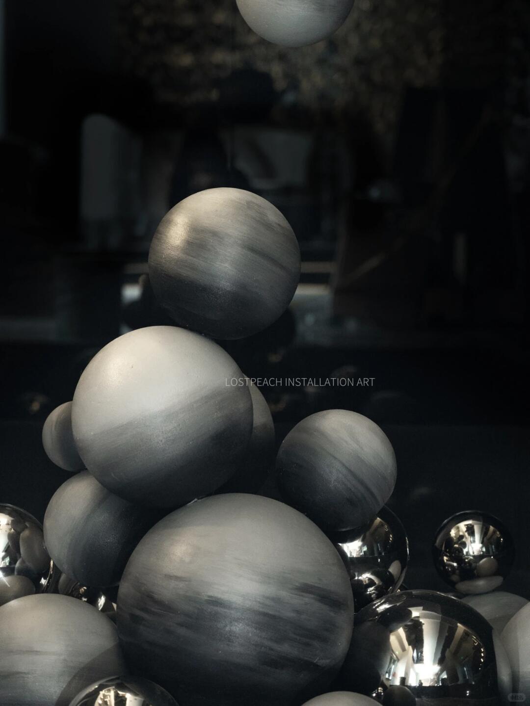 Futuristic Installation || Metallic Planet Art Installation - Bar image 4