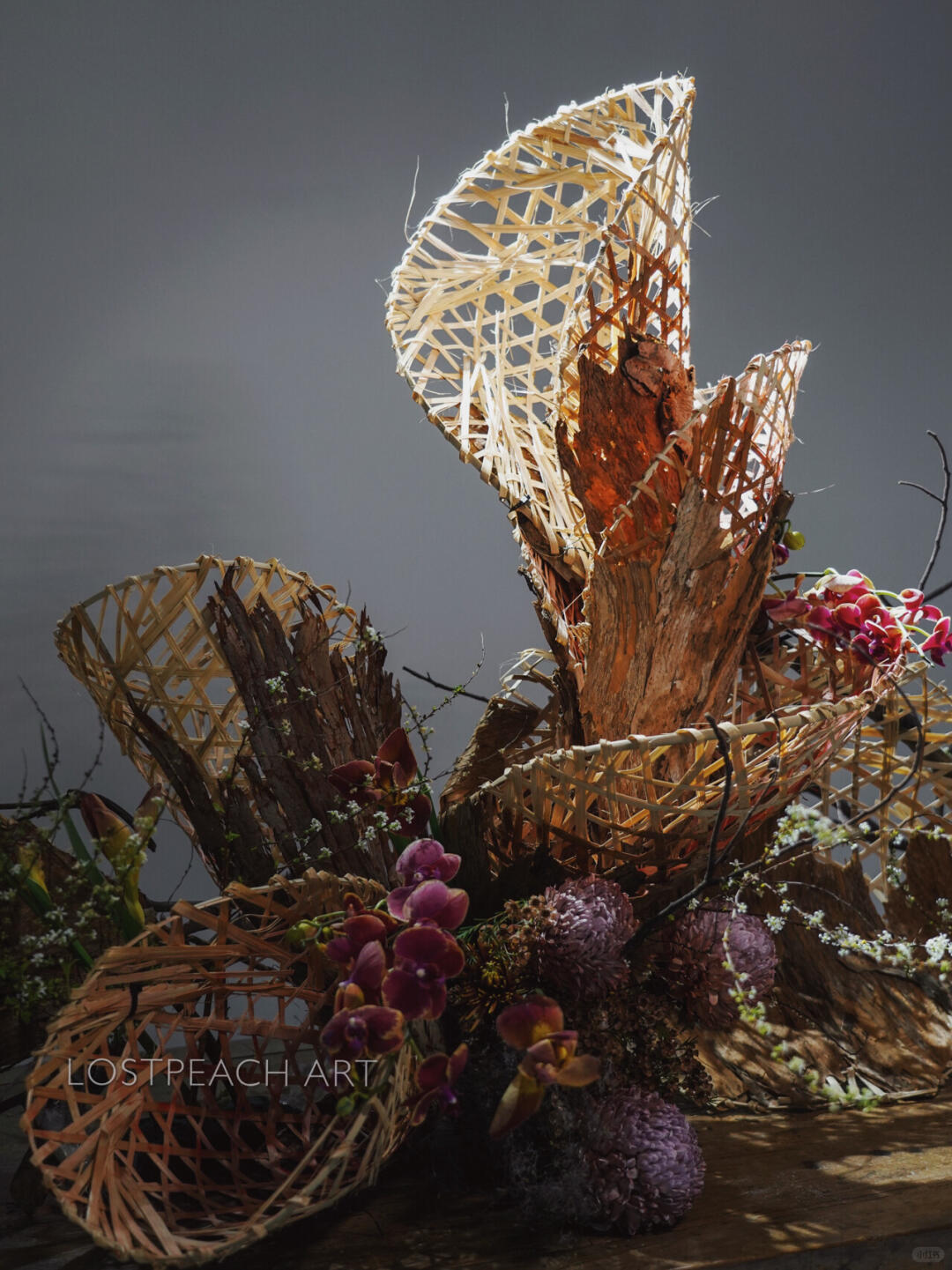 Brand Tea Room Art Installation | Structural Floristry | Falling Leaves