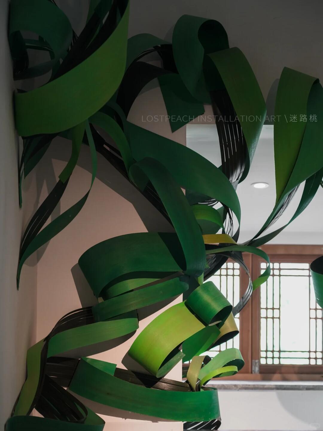 High-End Tea Room Art Installation / Sprouting at Dawn, Bamboo Art Installation image 6