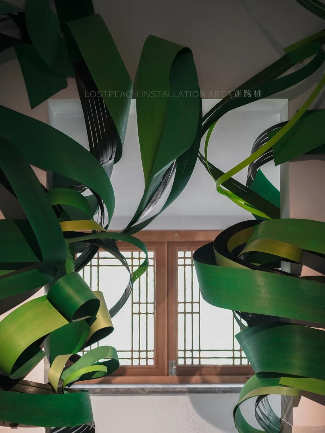 High-End Tea Room Art Installation / Sprouting at Dawn, Bamboo Art Installation image 2