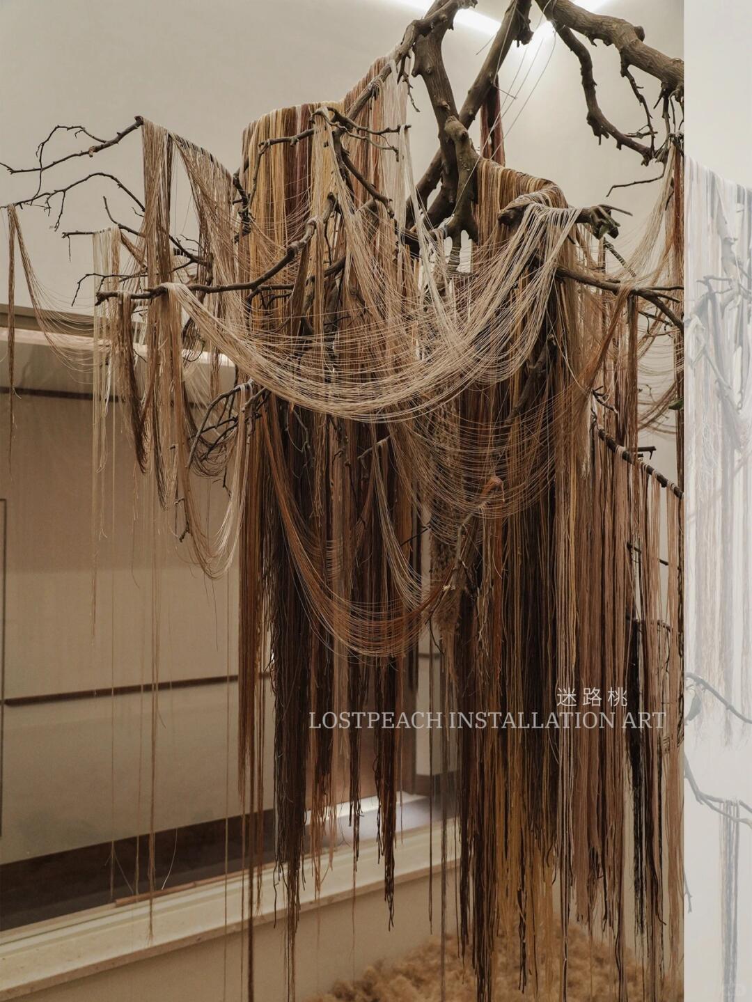 Ten Thousand Meters of Silk Thread, One Thousand Meters of Wooden Slices | Autumnal Ancient-Style Suspended Art Installation