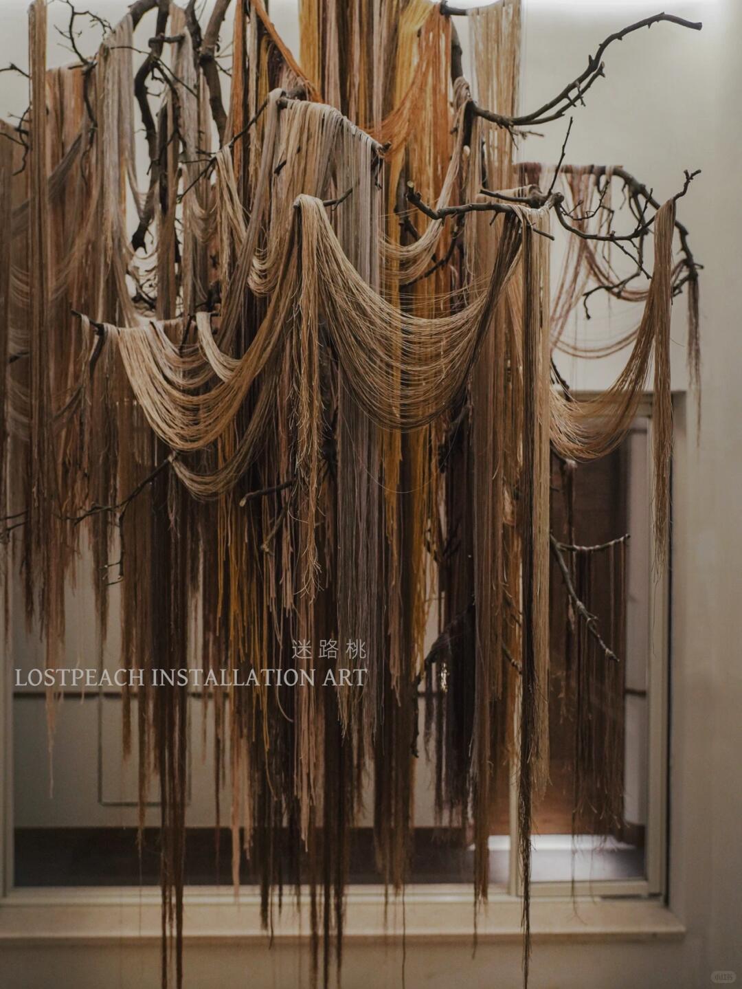 Ten Thousand Meters of Silk Thread, One Thousand Meters of Wooden Slices | Autumnal Ancient-Style Suspended Art Installation image 4