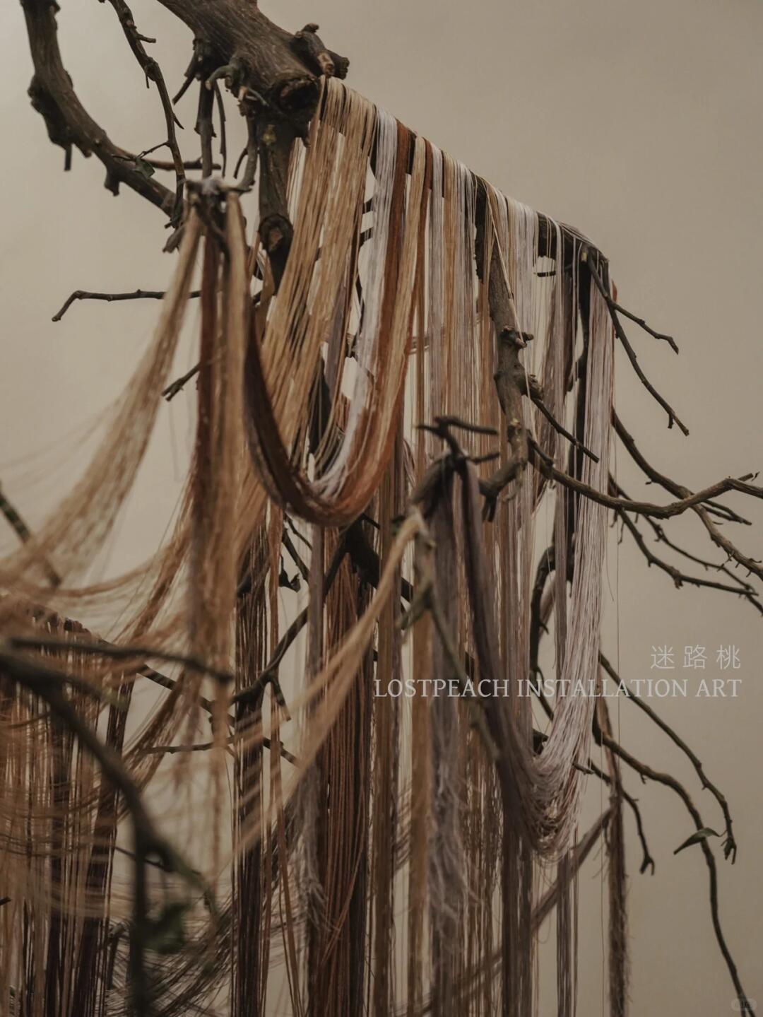 Ten Thousand Meters of Silk Thread, One Thousand Meters of Wooden Slices | Autumnal Ancient-Style Suspended Art Installation image 5