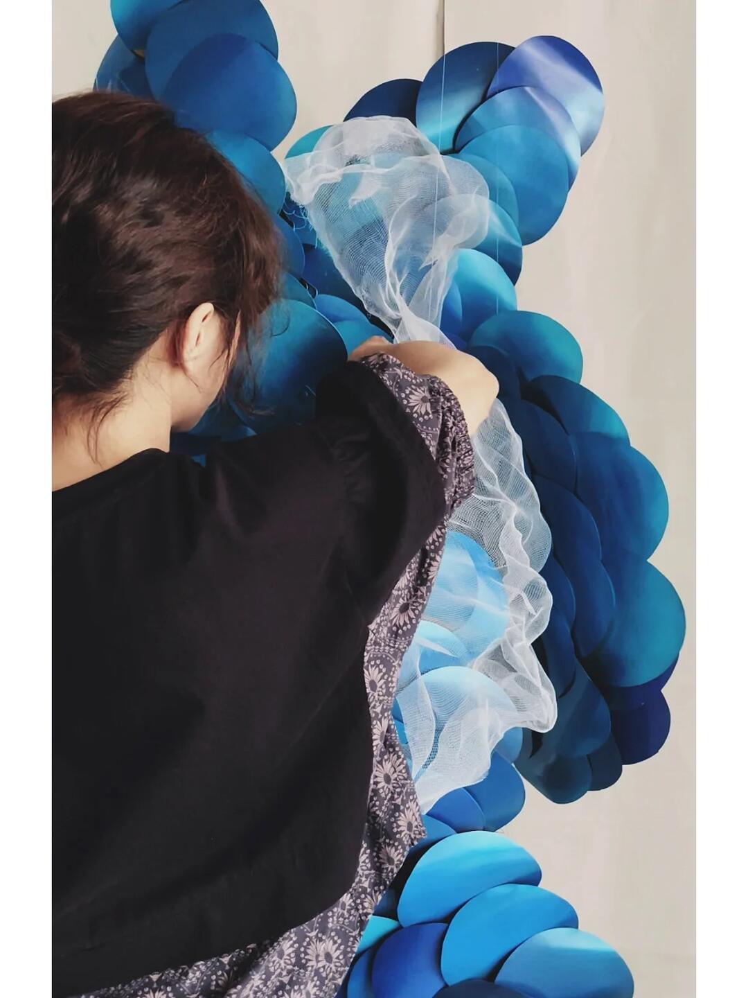 Making an Art Installation from Plastic Dog Fans | Upcycling at Its Finest image 5