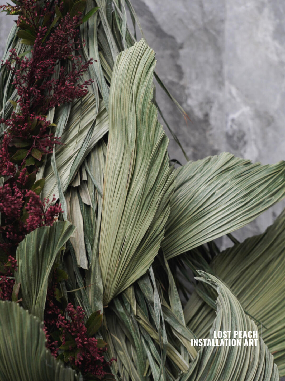 Chinese Fan Palm Leaf Symphony | Hotel Installation | Christmas Series image 1