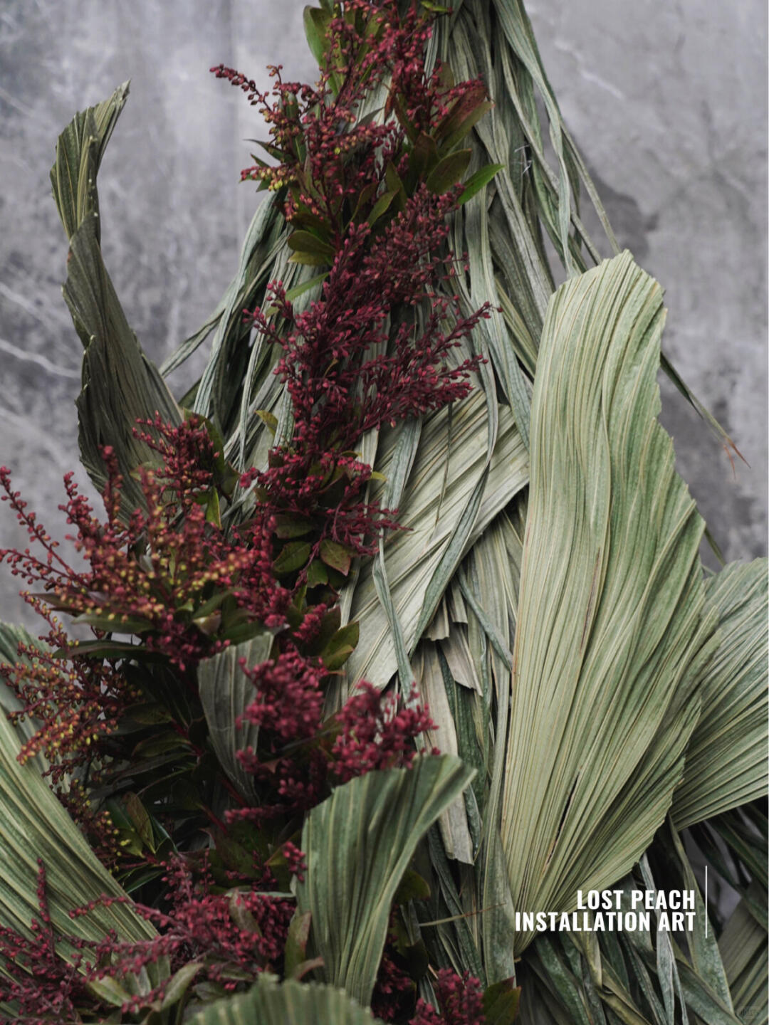 Chinese Fan Palm Leaf Symphony | Hotel Installation | Christmas Series image 3