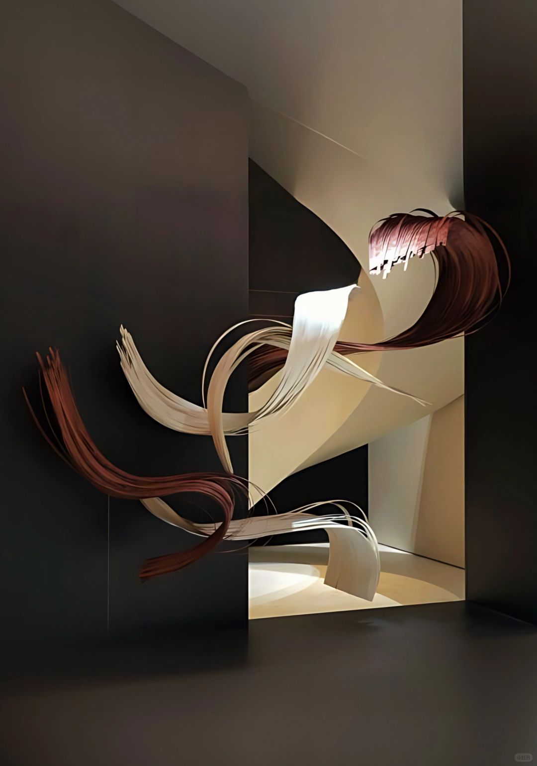 千缕红花梨，水袖渡惊鸿 | 展厅木皮艺术装置 image 6